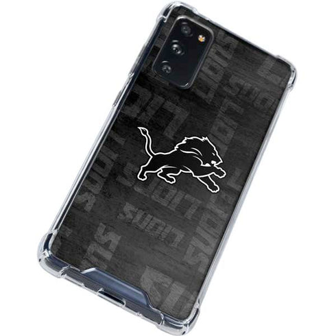 NFL Detroit Lions Black & White Galaxy S20 FE Clear Case