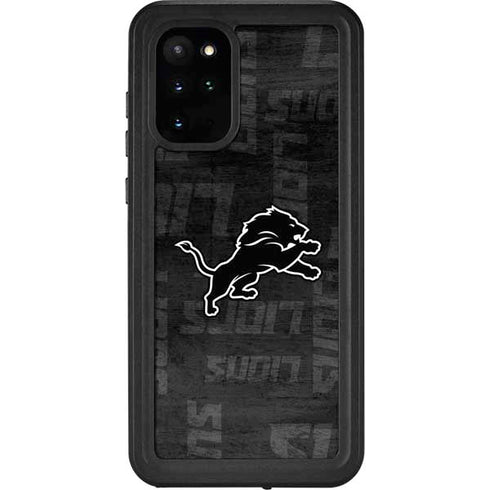 NFL Detroit Lions Black & White Galaxy S20 Plus Waterproof Case