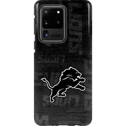 NFL Detroit Lions Black & White Galaxy S20 Ultra 5G Pro Case