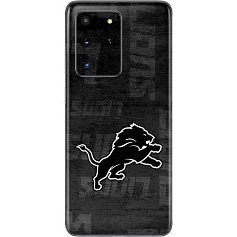 NFL Detroit Lions Black & White Galaxy S20 Ultra 5G Skin