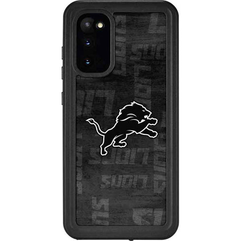 NFL Detroit Lions Black & White Galaxy S20 Waterproof Case