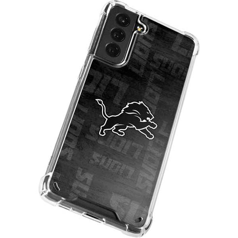 NFL Detroit Lions Black & White Galaxy S21 5G Clear Case