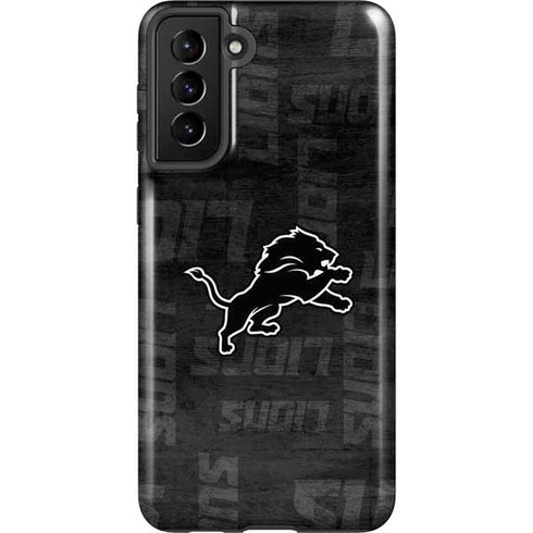 NFL Detroit Lions Black & White Galaxy S21 FE Pro Case