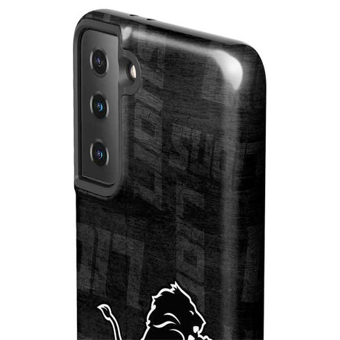 NFL Detroit Lions Black & White Galaxy S21 FE Pro Case