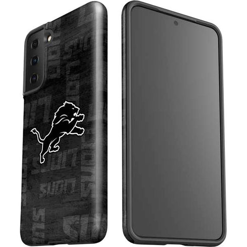 NFL Detroit Lions Black & White Galaxy S21 FE Pro Case