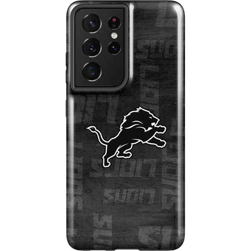 NFL Detroit Lions Black & White Galaxy S21 Ultra 5G Pro Case