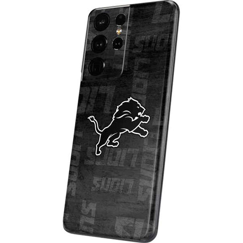 NFL Detroit Lions Black & White Galaxy S21 Ultra 5G Skin