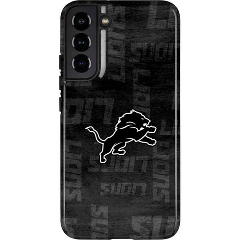NFL Detroit Lions Black & White Galaxy S22 Plus Pro Case