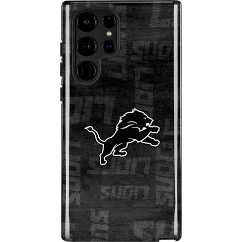 NFL Detroit Lions Black & White Galaxy S22 Ultra Pro Case