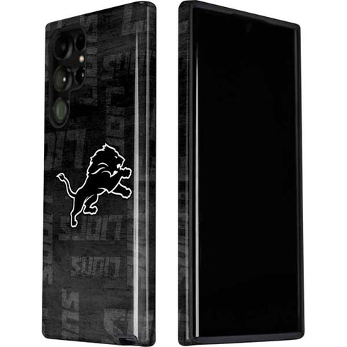 NFL Detroit Lions Black & White Galaxy S22 Ultra Pro Case