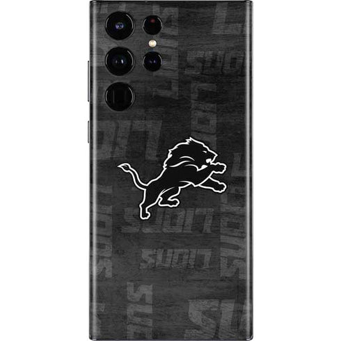 NFL Detroit Lions Black & White Galaxy S22 Ultra Skin