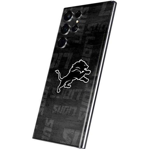 NFL Detroit Lions Black & White Galaxy S22 Ultra Skin