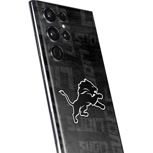 NFL Detroit Lions Black & White Galaxy S22 Ultra Skin