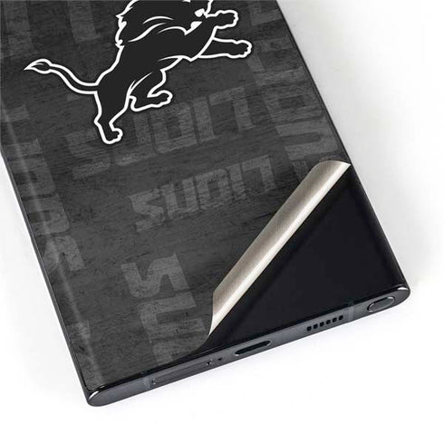 NFL Detroit Lions Black & White Galaxy S22 Ultra Skin