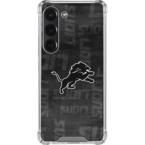 NFL Detroit Lions Black & White Galaxy S23 Clear Case