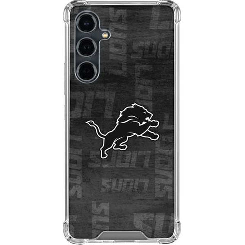 NFL Detroit Lions Black & White Galaxy S23 FE Clear Case
