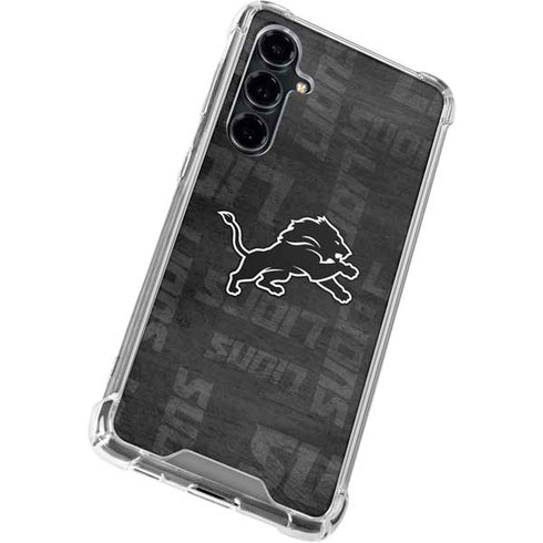 NFL Detroit Lions Black & White Galaxy S23 FE Clear Case