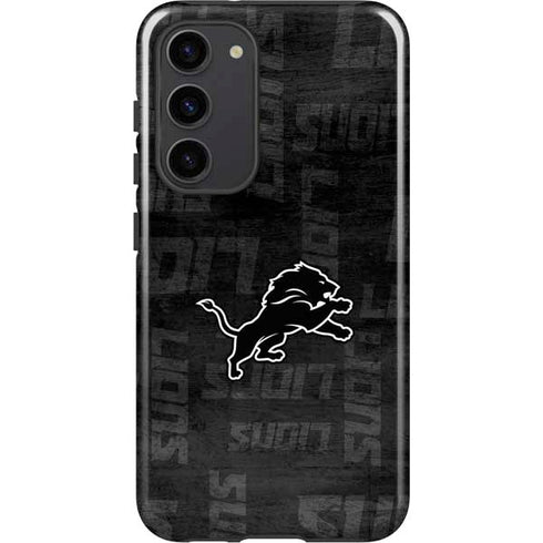 NFL Detroit Lions Black & White Galaxy S23 Plus Pro Case