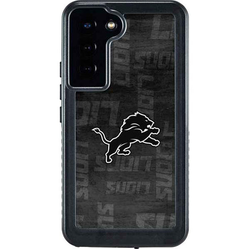 NFL Detroit Lions Black & White Galaxy S23 Plus Waterproof Case