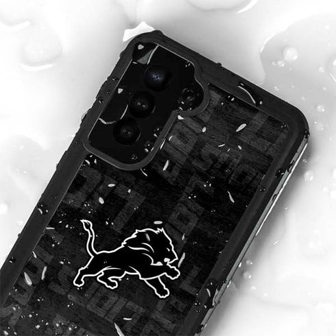 NFL Detroit Lions Black & White Galaxy S23 Plus Waterproof Case
