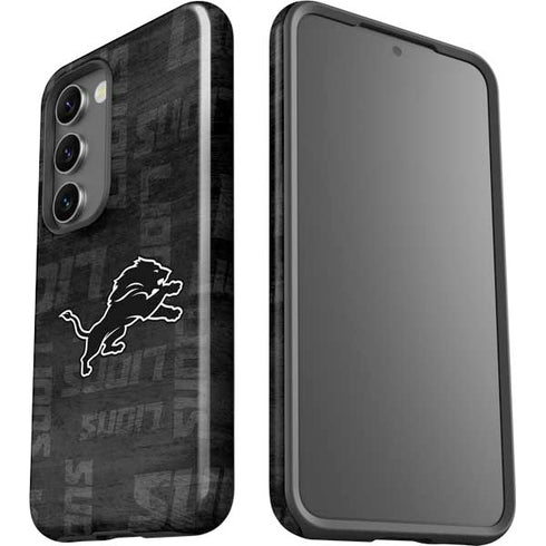 NFL Detroit Lions Black & White Galaxy S23 Pro Case