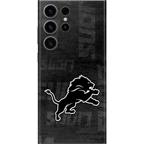 NFL Detroit Lions Black & White Galaxy S23 Ultra Skin