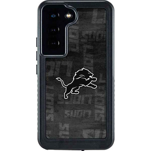 NFL Detroit Lions Black & White Galaxy S23 Waterproof Case