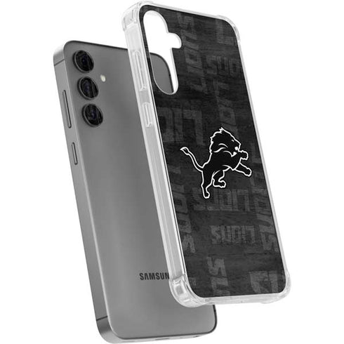 NFL Detroit Lions Black & White Galaxy S24 Plus Clear Case