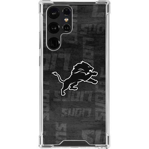 NFL Detroit Lions Black & White Galaxy S24 Ultra Clear Case