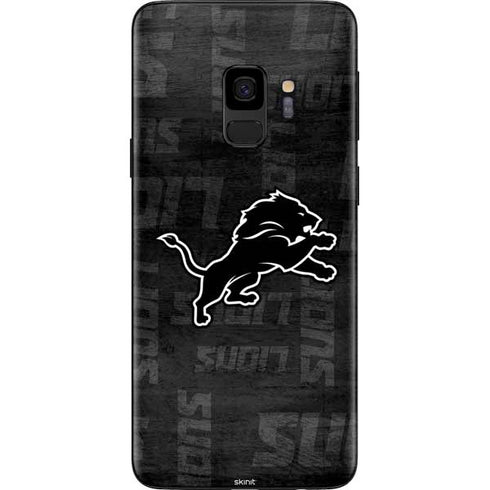 NFL Detroit Lions Black & White Galaxy S9 Skin