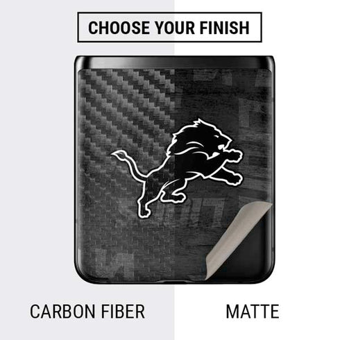NFL Detroit Lions Black & White Galaxy Z Flip Skin