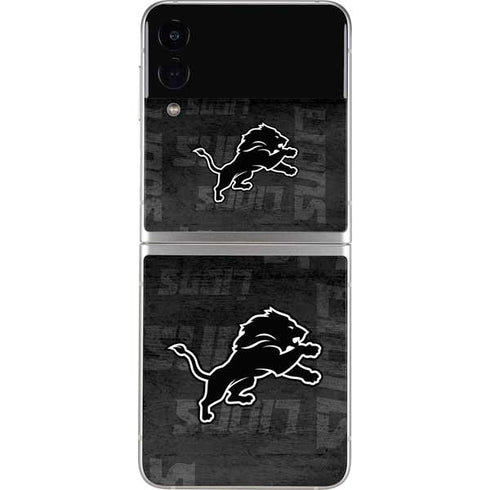NFL Detroit Lions Black & White Galaxy Z Flip3 5G Skin