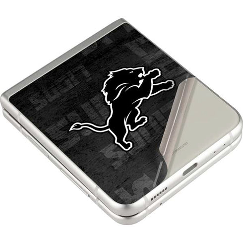 NFL Detroit Lions Black & White Galaxy Z Flip3 5G Skin