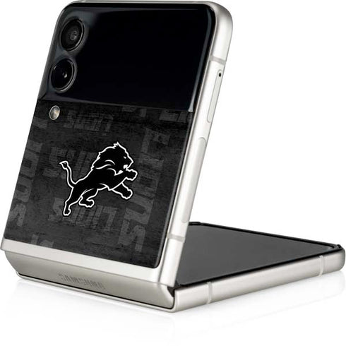 NFL Detroit Lions Black & White Galaxy Z Flip4 5G Skin