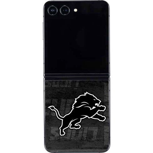 NFL Detroit Lions Black & White Galaxy Z Flip5 5G Skin