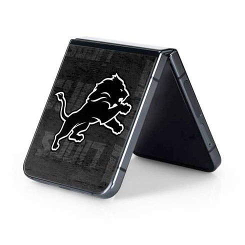 NFL Detroit Lions Black & White Galaxy Z Flip5 5G Skin