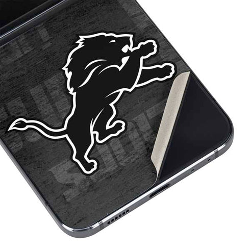 NFL Detroit Lions Black & White Galaxy Z Flip5 5G Skin