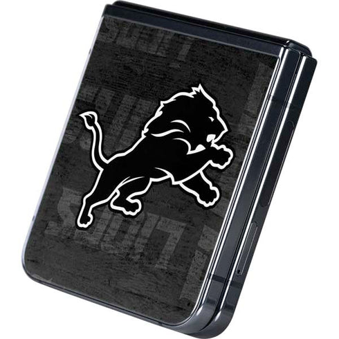 NFL Detroit Lions Black & White Galaxy Z Flip5 5G Skin
