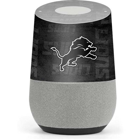 NFL Detroit Lions Black & White Google Home Skin