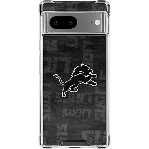 NFL Detroit Lions Black & White Google Pixel 8 Clear Case