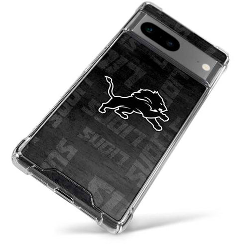 NFL Detroit Lions Black & White Google Pixel 8 Clear Case