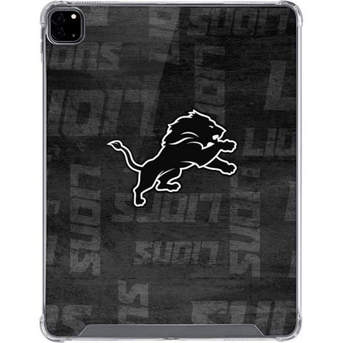 NFL Detroit Lions Black & White iPad Pro 12.9in (2020) Clear Case