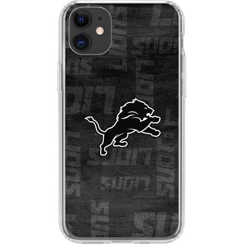 NFL Detroit Lions Black & White iPhone 11 Clear Case