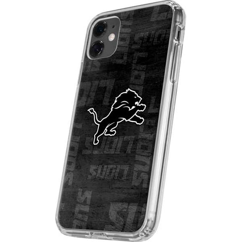 NFL Detroit Lions Black & White iPhone 11 Clear Case