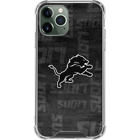 NFL Detroit Lions Black & White iPhone 11 Pro Max Clear Case