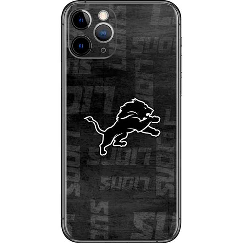 NFL Detroit Lions Black & White iPhone 11 Pro Skin