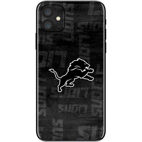 NFL Detroit Lions Black & White iPhone 11 Skin