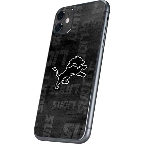 NFL Detroit Lions Black & White iPhone 11 Skin