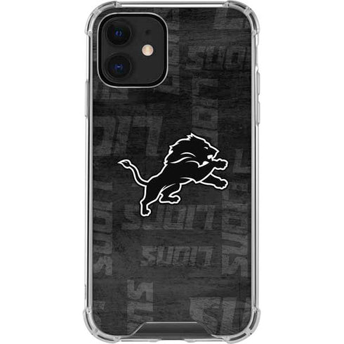 NFL Detroit Lions Black & White iPhone 12 Clear Case