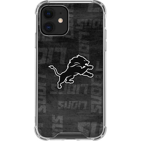NFL Detroit Lions Black & White iPhone 12 Mini Clear Case